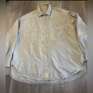 Free People Light Blue Shirt Jacket